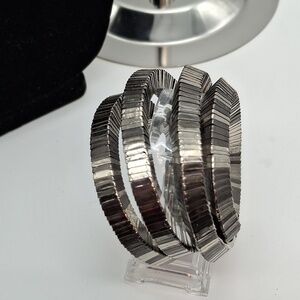 Silver metal wrap bracelet